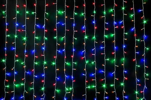 Светодиодный занавес штора 3x2 м, цветной (RGB) 320 LED, , провод , AV SH LED320MIX