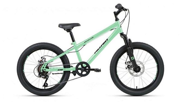 Велосипед горный ALTAIR MTB HT 20 2.0 disc 20" 10,5" 6 ск. мятный/черный RBKT11N06004 2021