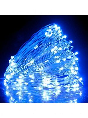 Светодиодная нить Роса 10 м, синий 100 LED, , провод , К130-818
