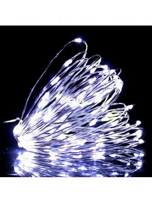 Светодиодная нить Роса 10 м м, белый холодный 100 LED, , провод , К130-817