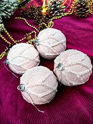 Набор шаров 10 см 4 шт розовый AL10-57