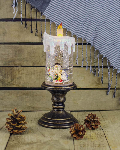 													Новогодний фонарик свеча Снеговик 24 см К130-599 фото 2