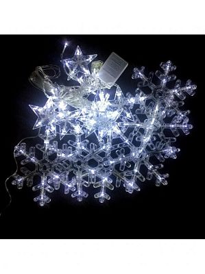 Уценка Светодиодная бахрома 3 м, белый холодный , 8 режимов, провод прозрачный, К130-808