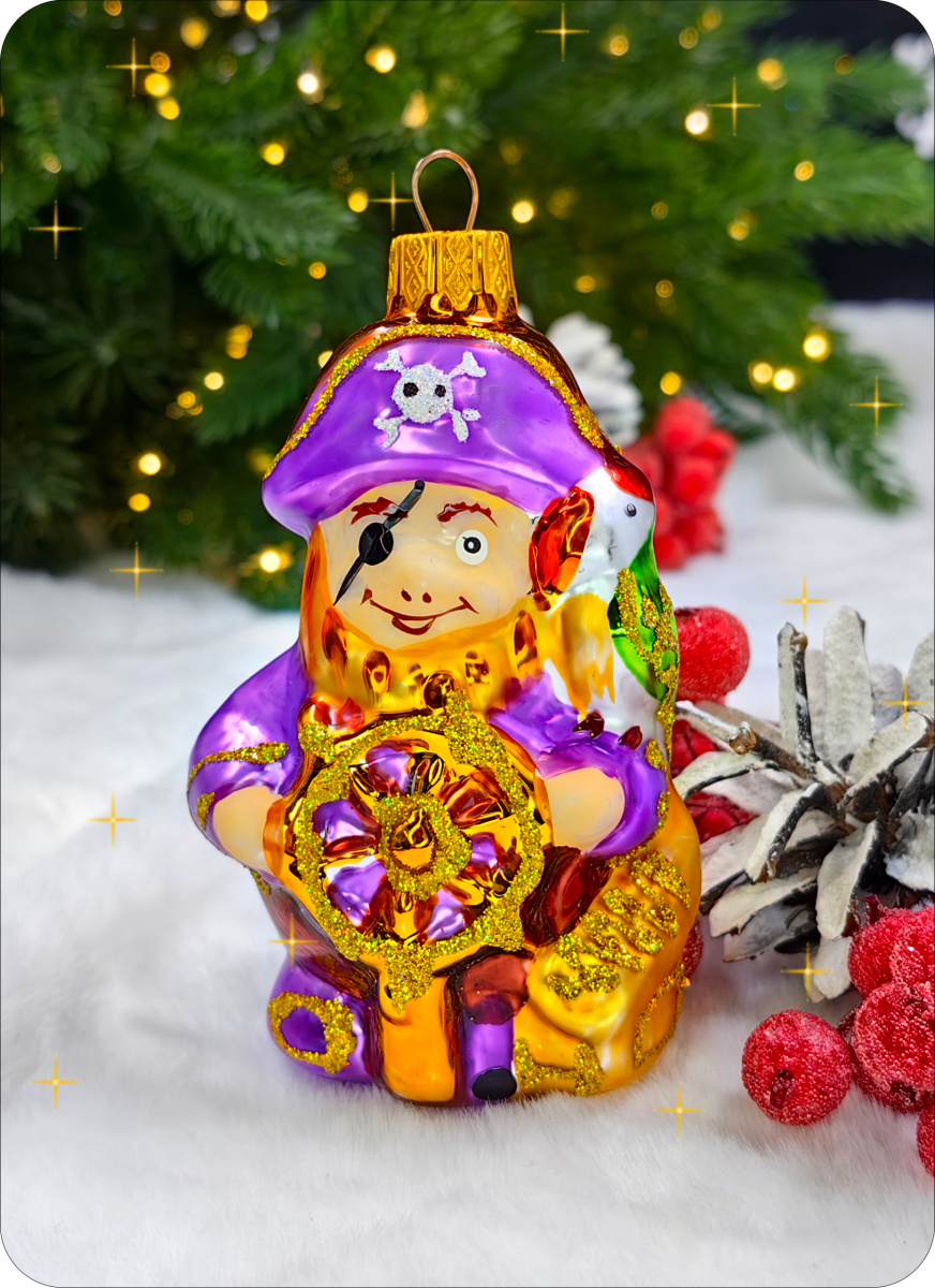 Елочная игрушка Пират 9 см, стекло // пират фото 5 Елочная игрушка Пират 9 см, стекло // пират фото 5