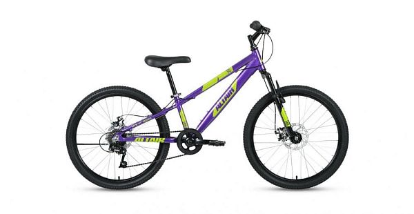 Велосипед горный ALTAIR AL 24 D 24" 12" 7 ск. фиолетовый/зеленый RBKT1J347005 
