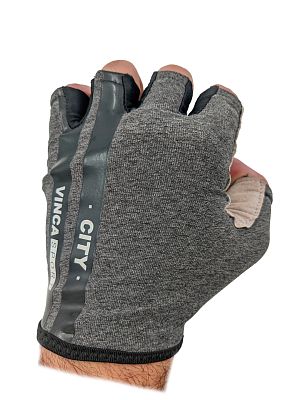 Велоперчатки Vinca sport Город L серые VG 958 City adult (L)