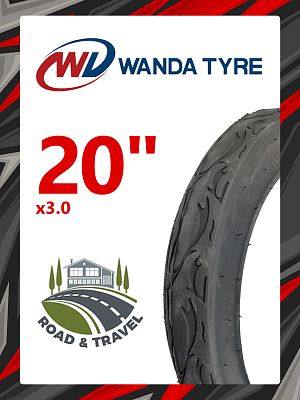 Велопокрышка Wanda 20"x3.0 P1279 (Фэтбайк, Электрофэтбайк)  черный RTRR20WND016