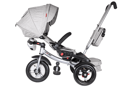 Детский трехколесный велосипед с ручкой Tech Team Luxury серый 080029 фото 2 Детский трехколесный велосипед с ручкой Tech Team Luxury серый 080029 фото 2