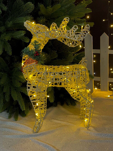 													Светодиодная фигура Олень  белый 50 см  К130-575 фото 2