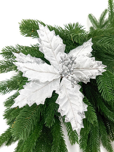 													Цветок серебристый d 21 см Al-9202-5s фото 4