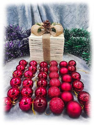 Набор шаров 3,5 см 36 шт вино AL-13-33