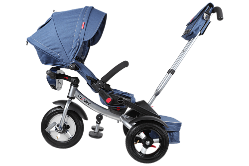 Детский трехколесный велосипед с ручкой Tech Team Luxury синий 410017 фото 2 Детский трехколесный велосипед с ручкой Tech Team Luxury синий 410017 фото 2