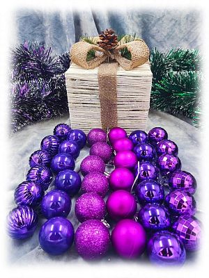 Набор шаров 3,5 см 36 шт фиолетовый AL-13-38