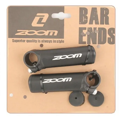 Рога на руль ZOOM MT-A27, алюминий, 100 мм, Lock On, черный, 1BEAAB000057