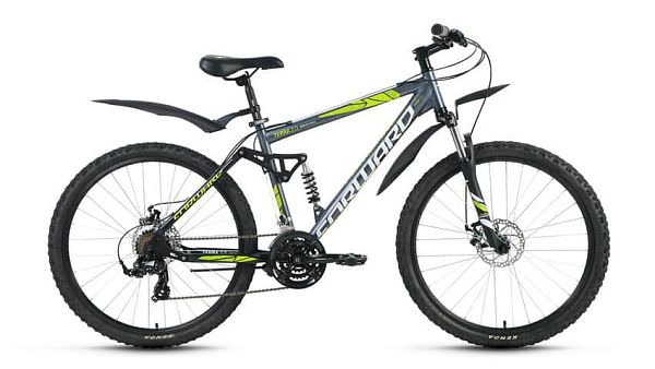 Велосипед горный двухподвес FORWARD Terra 2.0 disc 26" 16" 21 ск. серый матовый FORWARD Terra 2.0 di