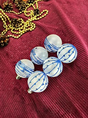 Набор шаров 5 см 6 шт голубой HLC-000113LB