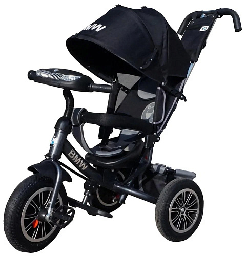 													Детский трехколесный велосипед с ручкой BMW M-N1210-BLACK черный (625)