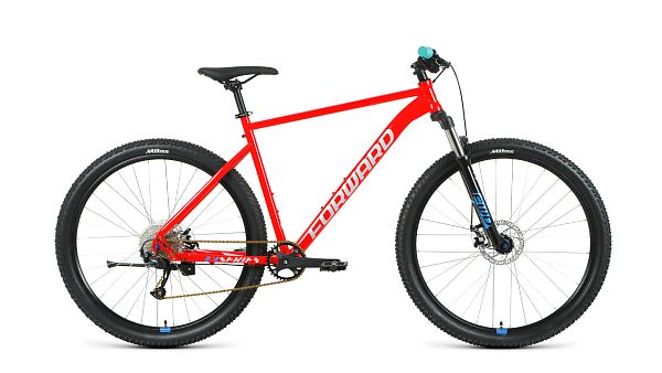 Велосипед горный FORWARD SPORTING 29 XX D 29" 19" 9 ск. красный/синий RBK22FW29987 2022 г.