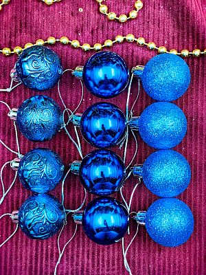 Набор шаров 3,5 см 12 шт синий р-5109blue