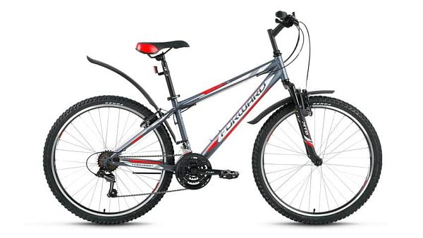 Велосипед горный FORWARD Sporting 1.0 26" 17" 18 ск. серый матовый FORWARD Sporting 1.0 17" серый ма