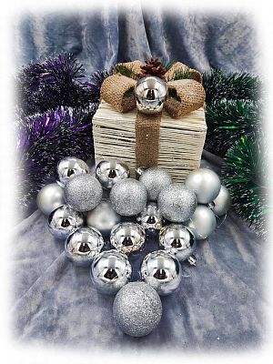 Набор шаров 5 см 24 шт серебристый WL-5024Silver