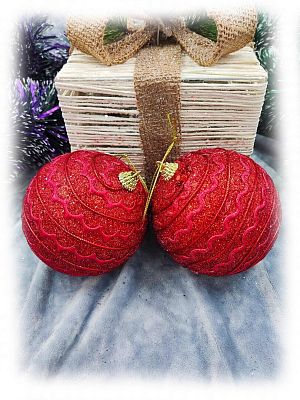 Набор шаров 10 см 2 шт красный 9920385