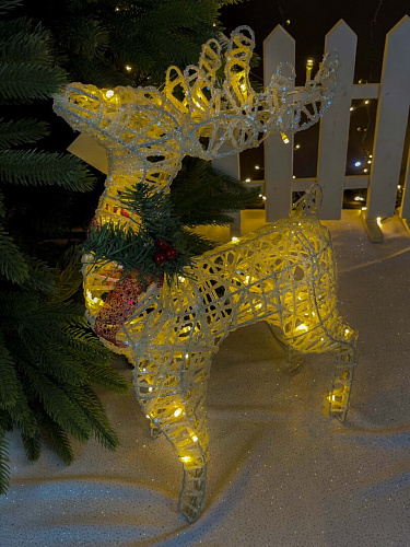 													Светодиодная фигура Олень  белый 50 см  К130-575 фото 3