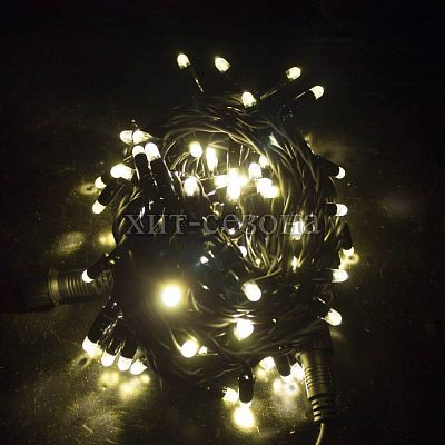  10 м м, белый теплый 100 LED пост. свеч., , провод , DD1408