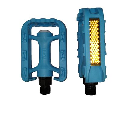 Педали для детских велосипедов Feimin FP-622, 80x60x23 мм, пластик, 9/16", втулка скольжения, голубо