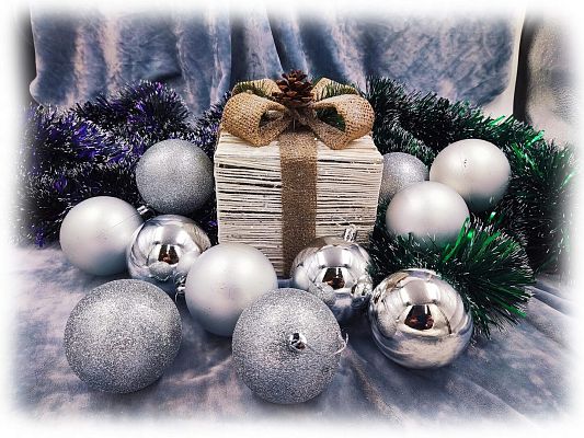 Набор шаров 5,5 см 12 шт серебристый AL-13-45S