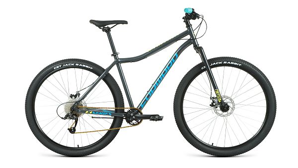 Велосипед горный FORWARD SPORTING 29 X D 29" 19" 9 ск. темно-серый/зеленый RBK22FW29972 2022 г.