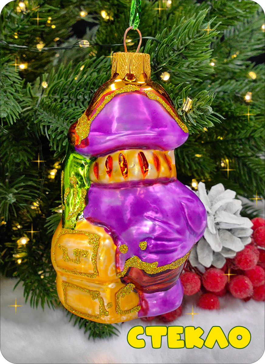 Елочная игрушка Пират 9 см, стекло // пират фото 2 Елочная игрушка Пират 9 см, стекло // пират фото 2