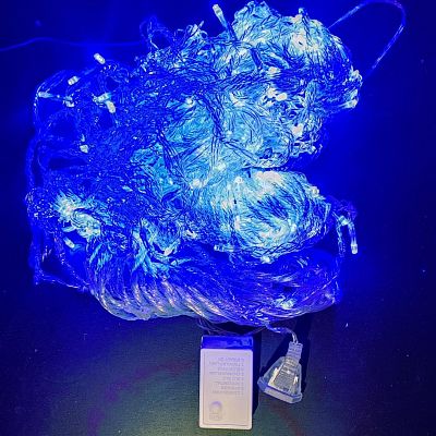 Светодиодный занавес водопад 2х3 м 640 LED синий 9918218BLUE