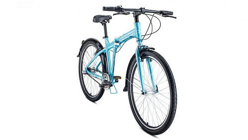 													Велосипед городской складной FORWARD TRACER 26 3.0 26" 19" бирюзовый/белый RBKW0R667010 2020 фото 2