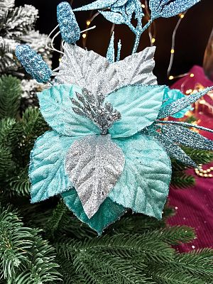 Цветок бирюза d 19 см Flo-12-69bir