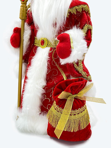 													Дед Мороз конфетница, музыкальный 45 см красный Р-1833 фото 4
