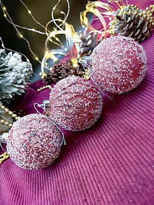 Набор шаров 8 см 3 шт розовый 9-15088PP8