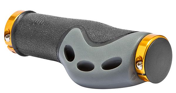 Грипсы STELS XH-G69BL 130 мм чёрно-серо-золотистые 150136