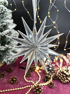 Подвеска на елку Звезда  прозрачный 12х12 см MG24436TRT