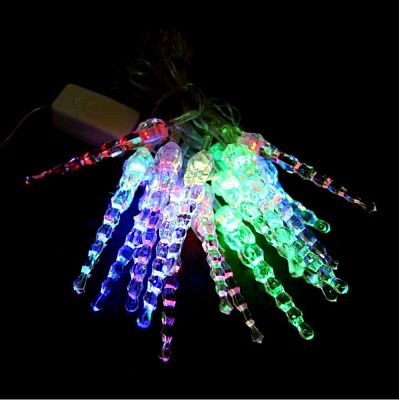 Уценка Светодиодная гирлянда нить 3,5 м, цветной (RGB) 20 LED сосулька, , провод , K130-237