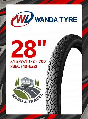 Велопокрышка Wanda 28"x1 5/8x1 1/2 - 700x38C (40-622) G5001  черный RTRG50010003