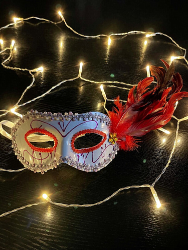 													Карнавальная маска  см белая PL2020W фото 2