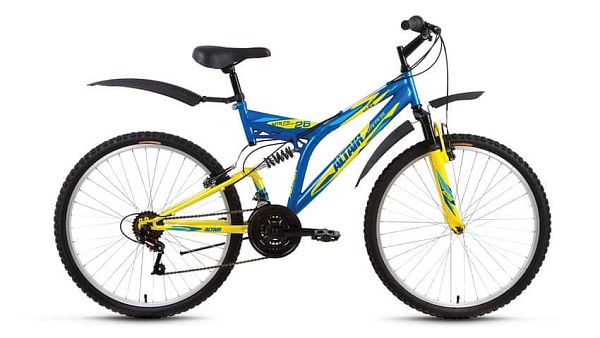 Велосипед горный двухподвес ALTAIR MTB FS 26" 16" 18 ск. синий ALTAIR MTB FS 26 16" синий 