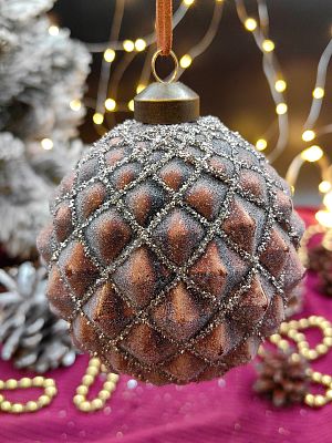 Шар темный бронзовый 10 см, стекло Merry Green MG24060