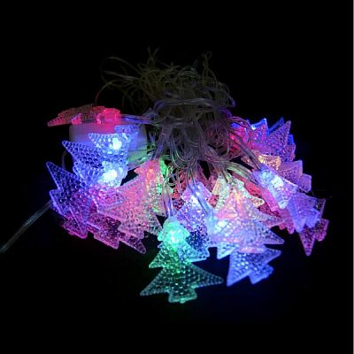 Уценка Светодиодная гирлянда нить 3,5 м м, МИКС 20 LED ёлочка, , провод , K130-236