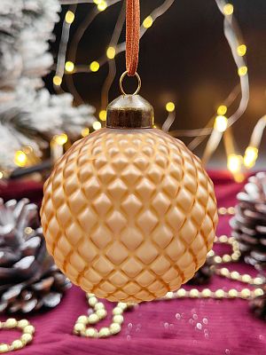 Шар печеное яблоко 8 см, стекло Merry Green MG24017