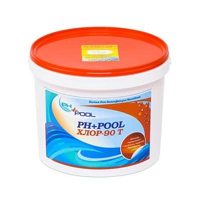 Медленный стабилизированный хлор PH+POOL Хлор-90Т 5 кг. Таблетки 200 гр 310030/310167