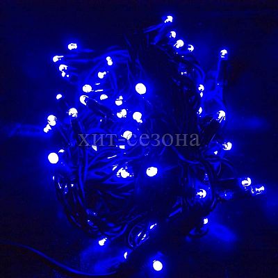  10 м м, синий 100 LED пост. свеч., , провод , DD1410
