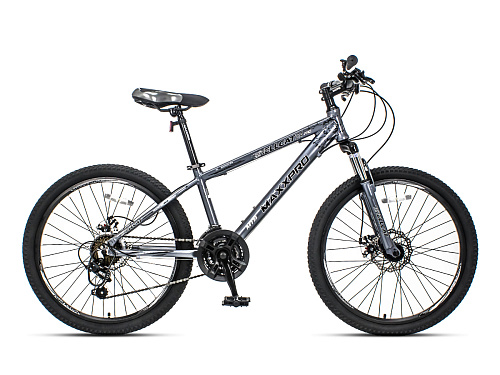 													Велосипед горный MAXXPRO HELLCAT 24 PRO 24" 13" 21 ск. серо-черный N2406-3 2021 фото 2