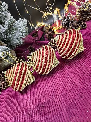 Набор шаров 8 см 3 шт красный 2016283